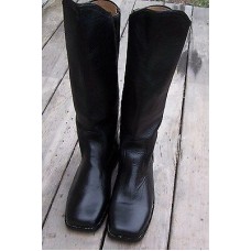 Cavalry Knee High Leather Black Boots Size 10 01